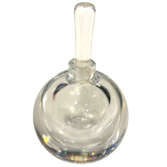 Orrefors of Sweden Crystal Perfume Bottle With Stopper Signed Elegant Design - Picture 3 of 7